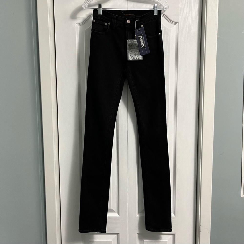 NUDIE JEANS CO THIN FINN denim jeans black men’s size 26 NWT